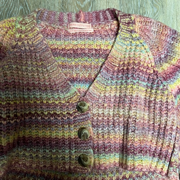 Urban Outfitters Cropped Rainbow Stripes Cardigan Size XS - Picture 4 of 6
